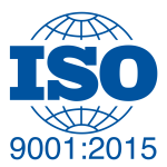 Badge indiquant qu'ABCorp 3D est certifiée ISO 9001:2015